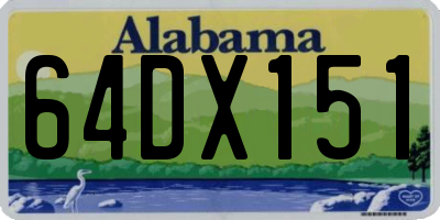 AL license plate 64DX151