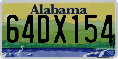 AL license plate 64DX154