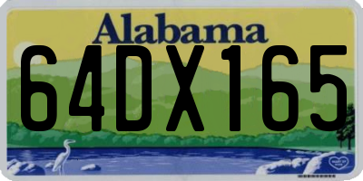 AL license plate 64DX165