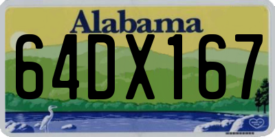 AL license plate 64DX167