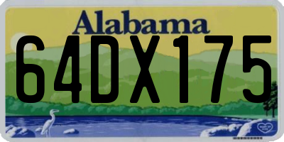 AL license plate 64DX175