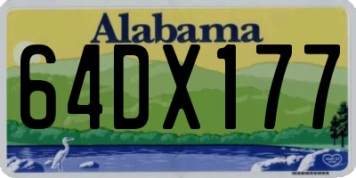 AL license plate 64DX177