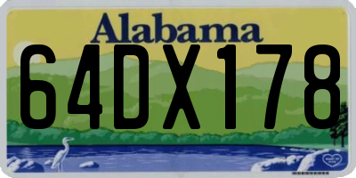 AL license plate 64DX178