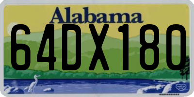AL license plate 64DX180