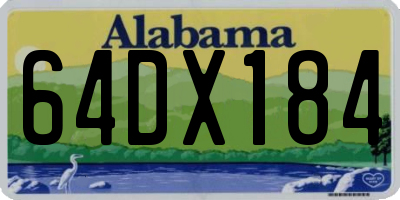 AL license plate 64DX184
