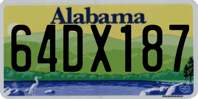 AL license plate 64DX187