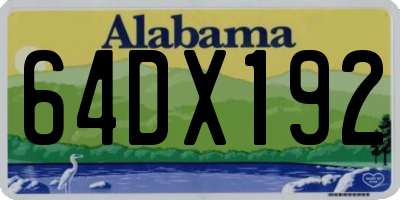 AL license plate 64DX192