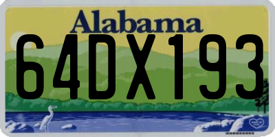 AL license plate 64DX193