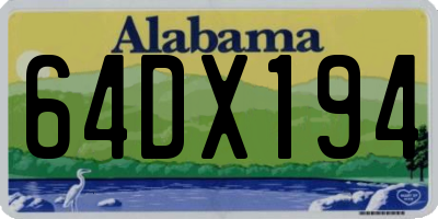 AL license plate 64DX194