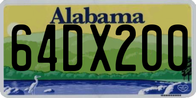 AL license plate 64DX200