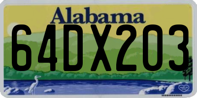 AL license plate 64DX203