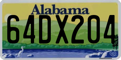 AL license plate 64DX204