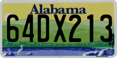 AL license plate 64DX213