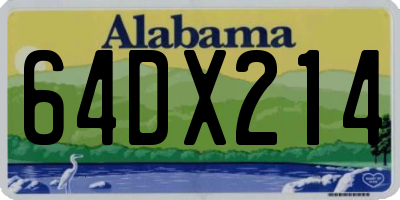 AL license plate 64DX214