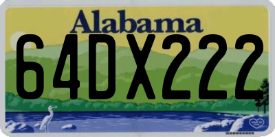AL license plate 64DX222
