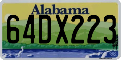AL license plate 64DX223