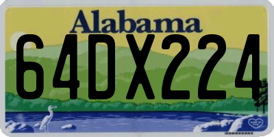 AL license plate 64DX224