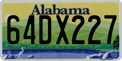AL license plate 64DX227
