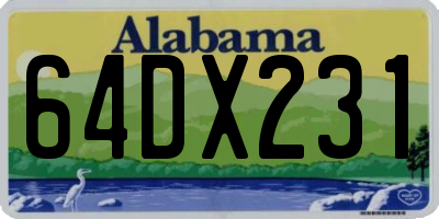 AL license plate 64DX231