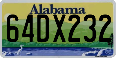 AL license plate 64DX232