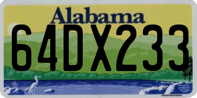 AL license plate 64DX233