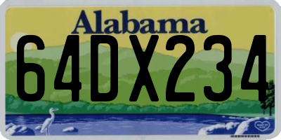 AL license plate 64DX234