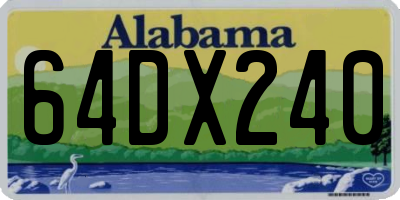AL license plate 64DX240