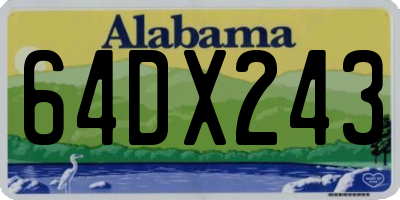 AL license plate 64DX243