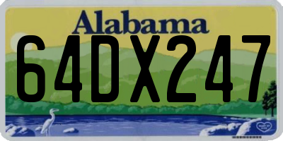 AL license plate 64DX247
