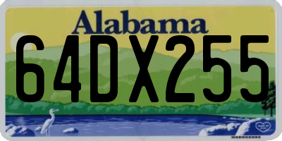 AL license plate 64DX255