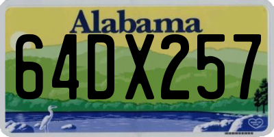 AL license plate 64DX257