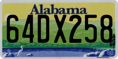 AL license plate 64DX258