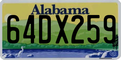AL license plate 64DX259