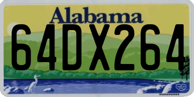 AL license plate 64DX264