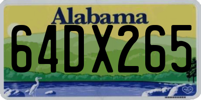 AL license plate 64DX265