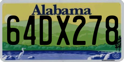 AL license plate 64DX278