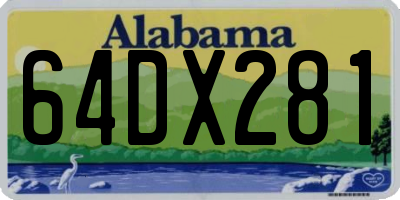 AL license plate 64DX281