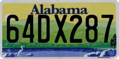 AL license plate 64DX287