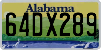 AL license plate 64DX289