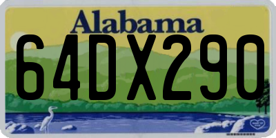 AL license plate 64DX290