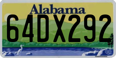 AL license plate 64DX292