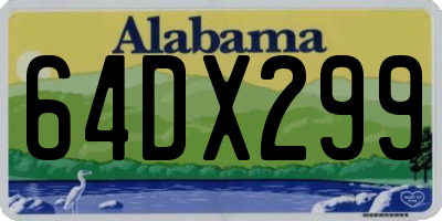 AL license plate 64DX299