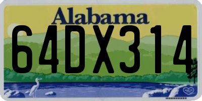 AL license plate 64DX314