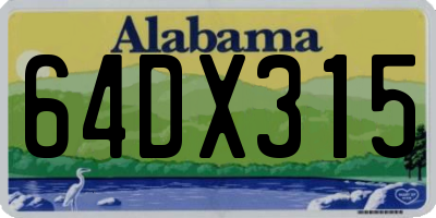 AL license plate 64DX315