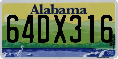 AL license plate 64DX316