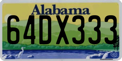 AL license plate 64DX333