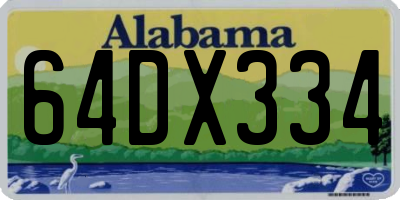 AL license plate 64DX334