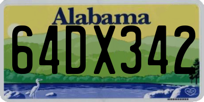 AL license plate 64DX342