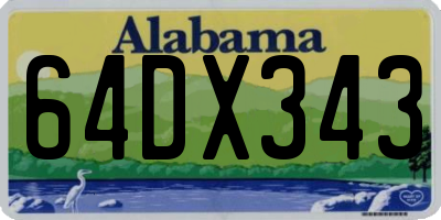 AL license plate 64DX343