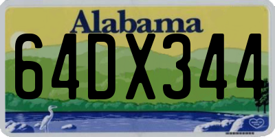 AL license plate 64DX344